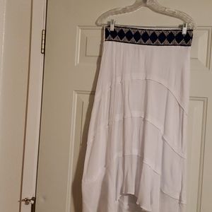 whie & blue long skirt
